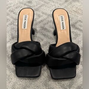 Steve Madden Black Braided Heels
